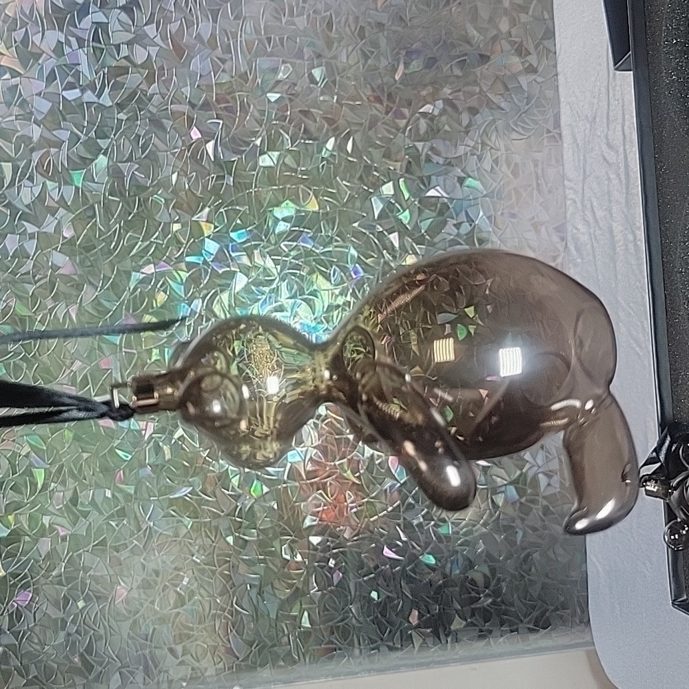 Gucci Vintage Handblown Glass Bear Christmas Ornaments Set of 2 Smoky - Picture 3 of 13